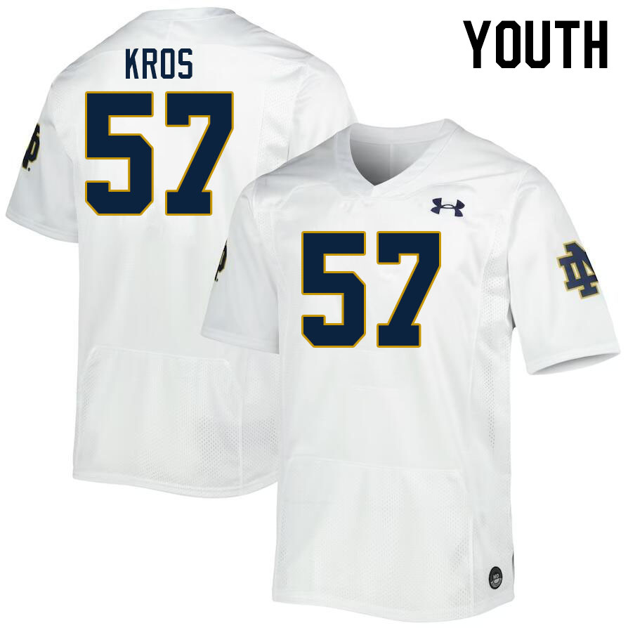 Youth #57 Andrew Kros Notre Dame Fighting Irish College Football Jerseys Stitched Sale-White